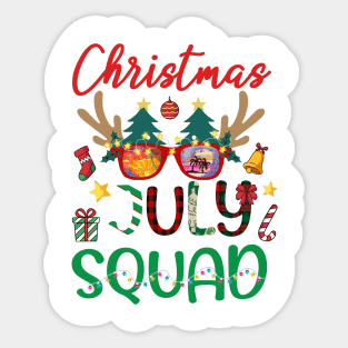 Christmas In July Squad Sunglasses Summer Beach Funny Gift For Boys Girls Kids Sticker